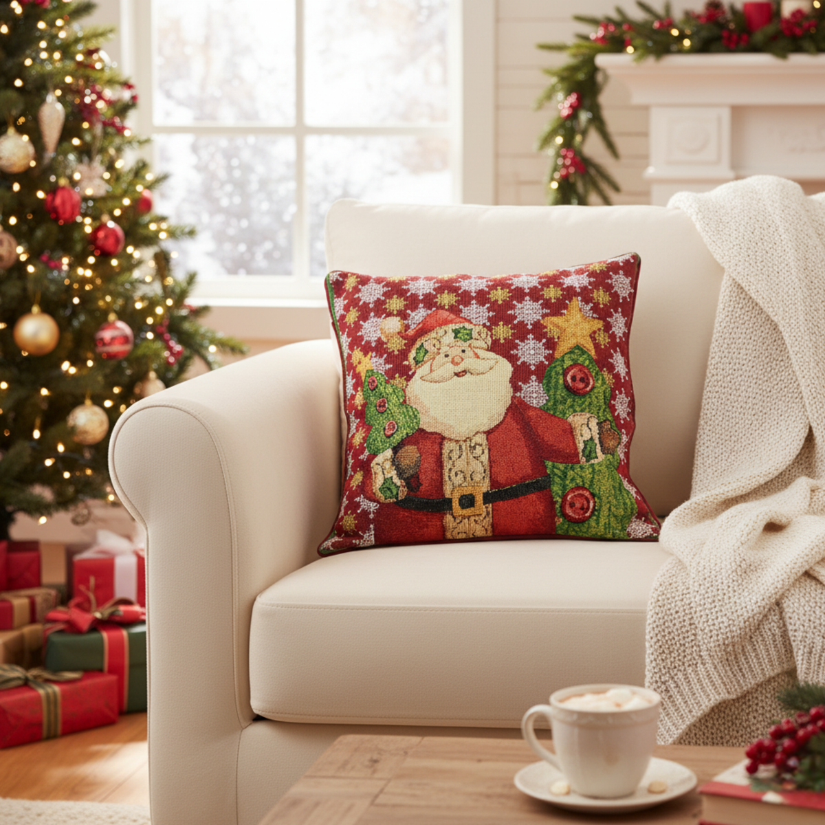 Tache Santa Christmas Pillow Cover — Choice of Pack
