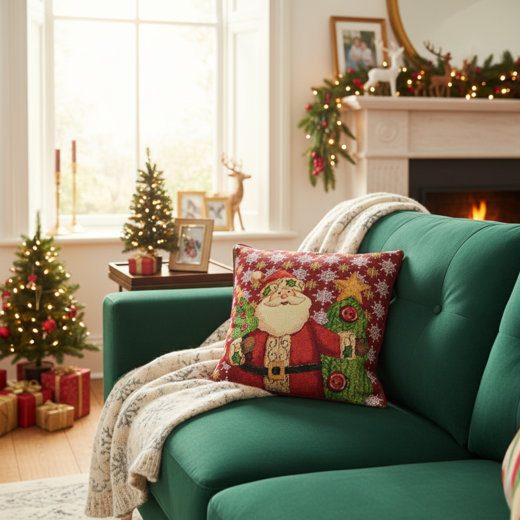 Tache Santa Christmas Pillow Cover — Choice of Pack