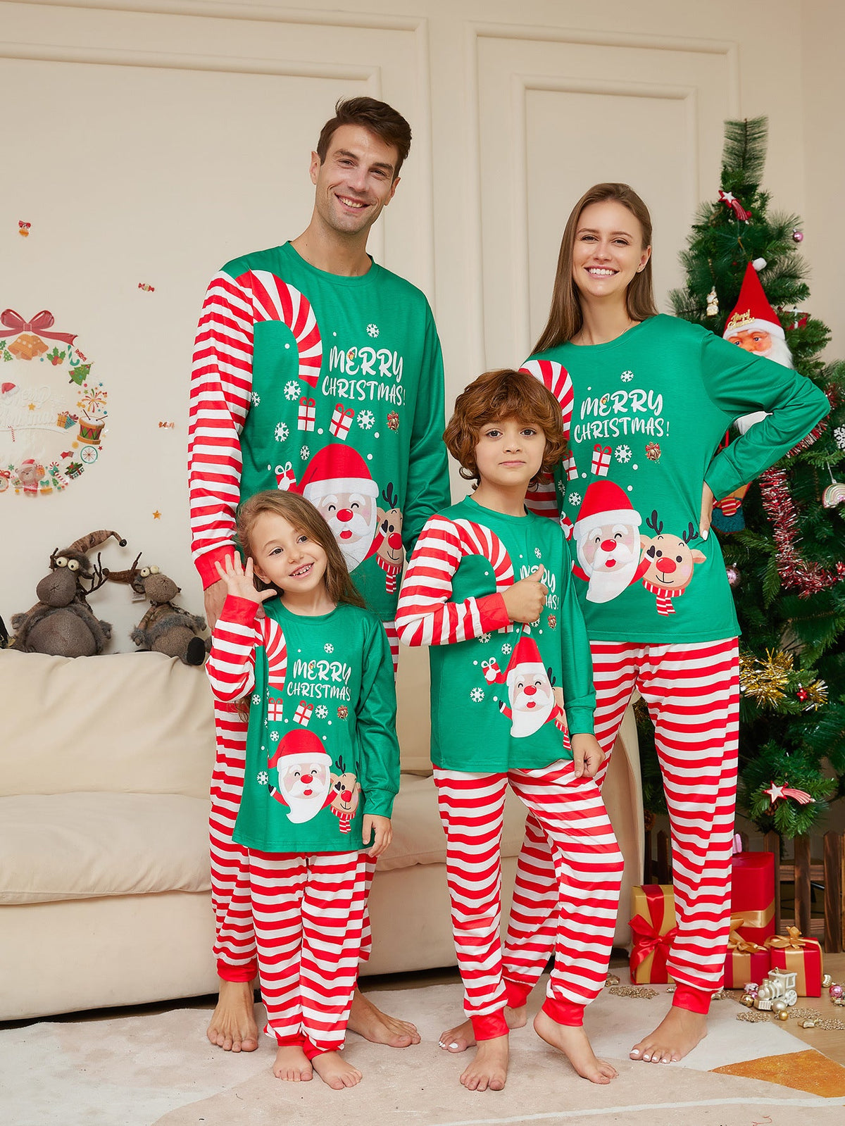 Matching Family Christmas Pajamas — Santa Letter Print