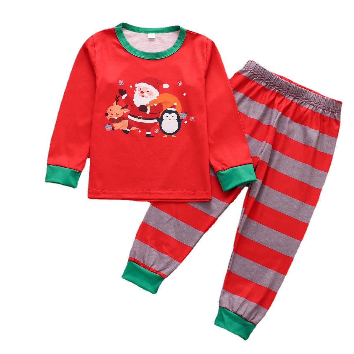 Matching Family Christmas Pajamas — Red Cartoon Print
