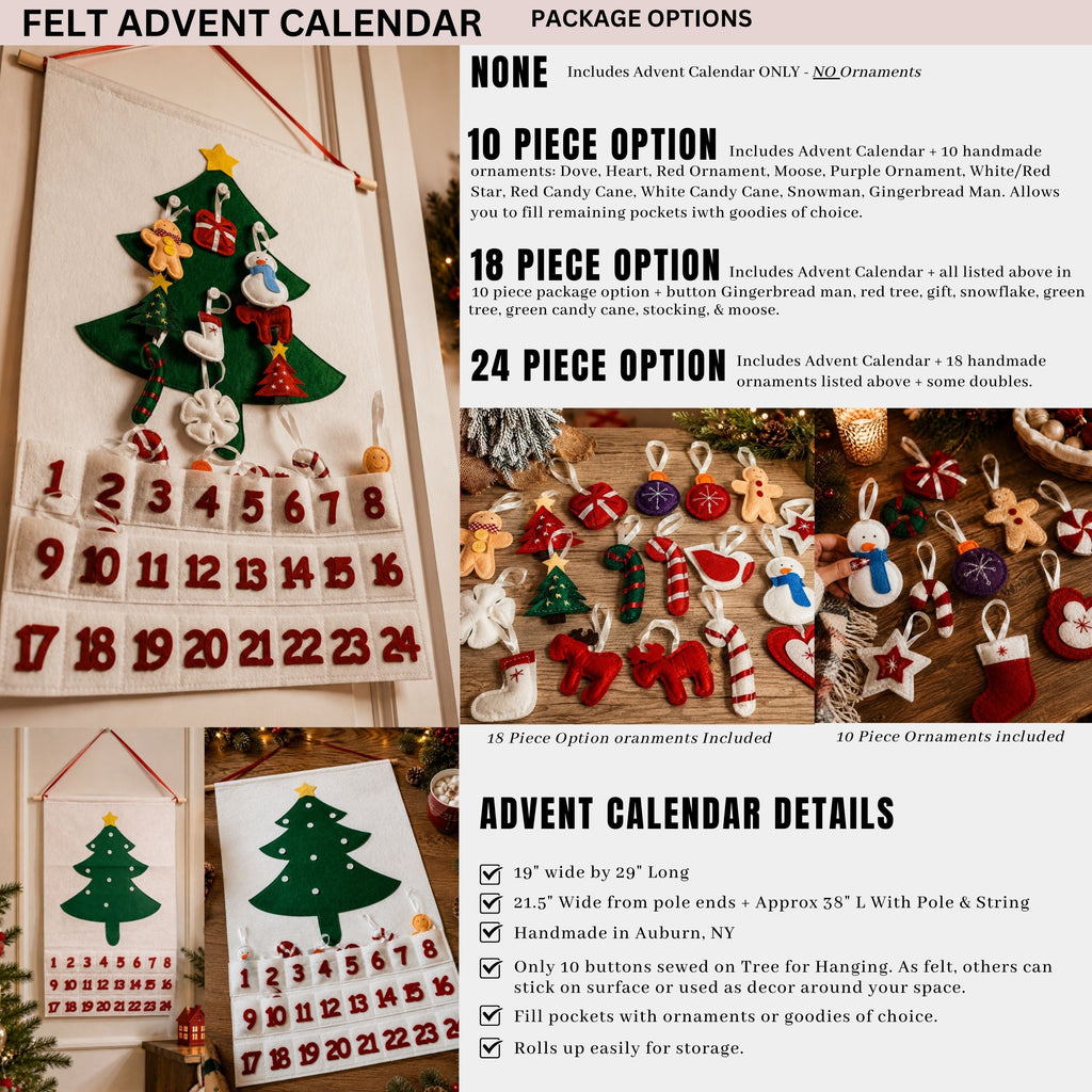 Reusable Felt Christmas Advent Calendar — Hanging Tree Countdown