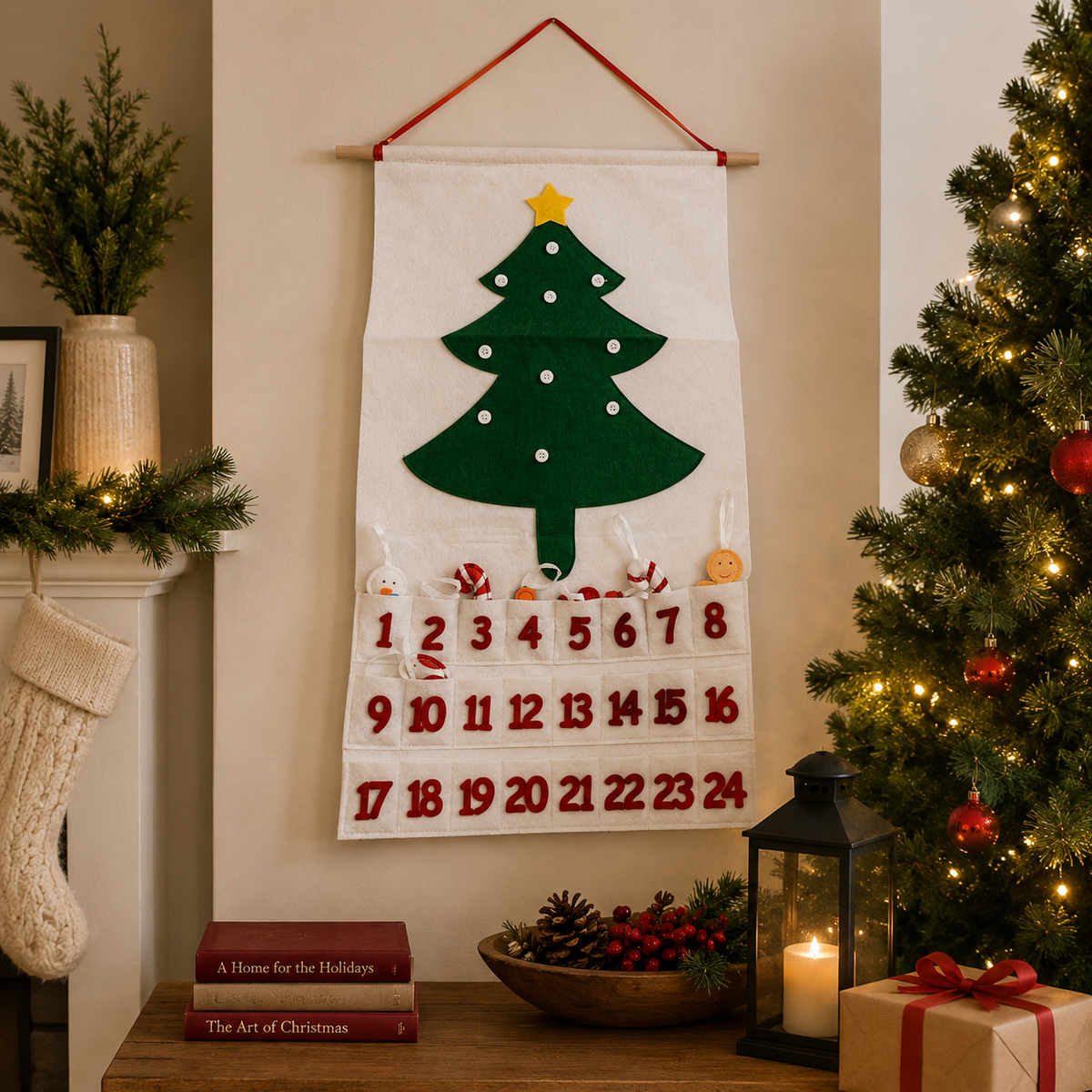 Reusable Felt Christmas Advent Calendar — Hanging Tree Countdown