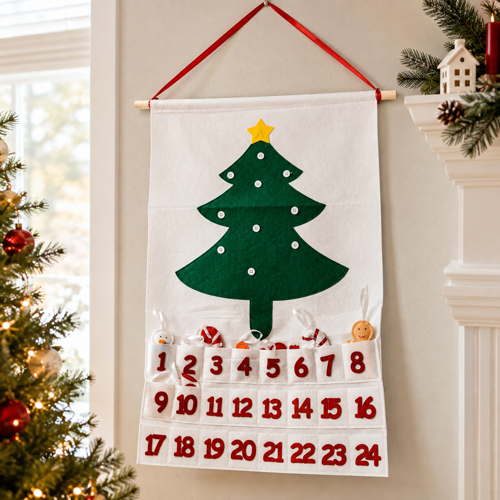 Reusable Felt Christmas Advent Calendar — Hanging Tree Countdown