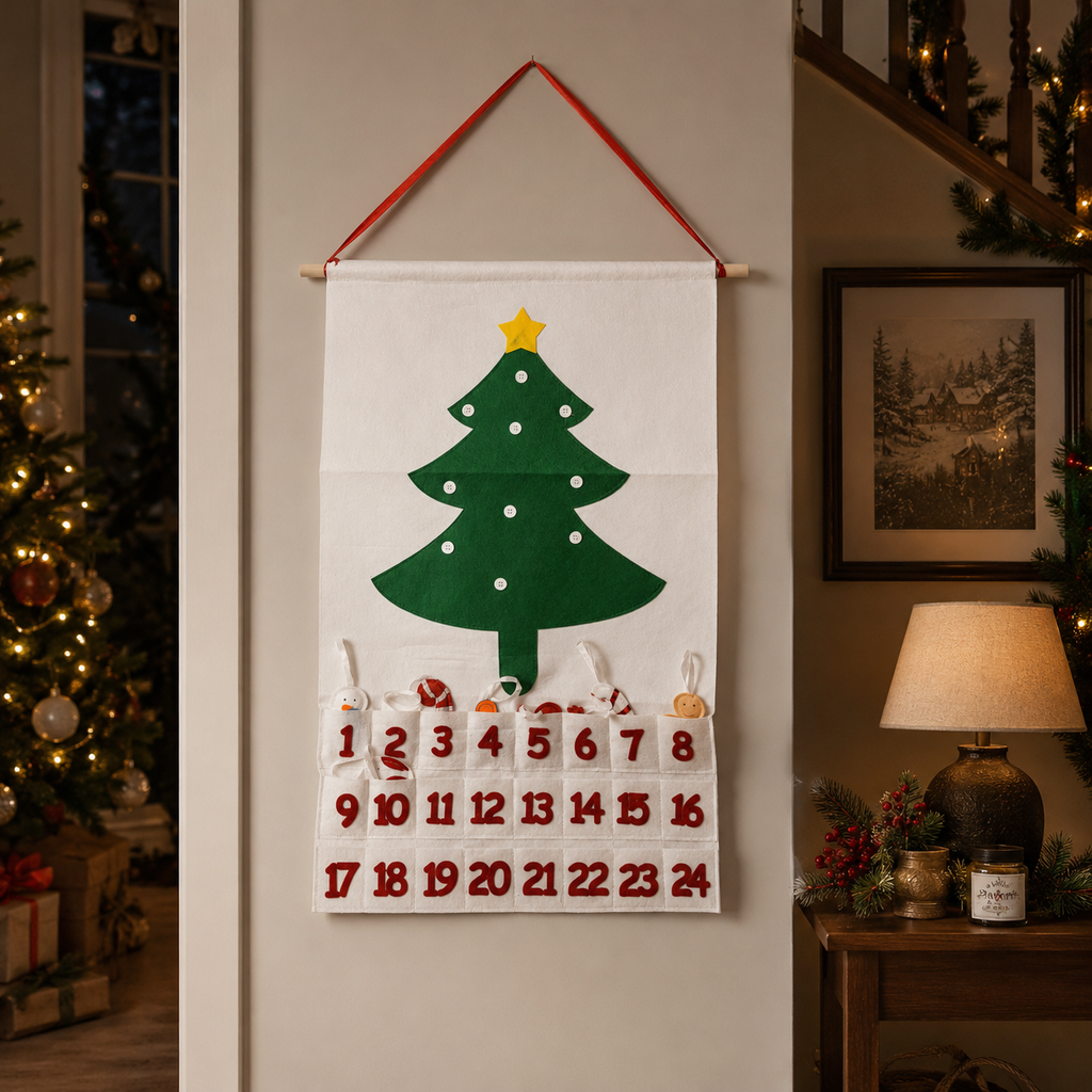 Reusable Felt Christmas Advent Calendar — Hanging Tree Countdown
