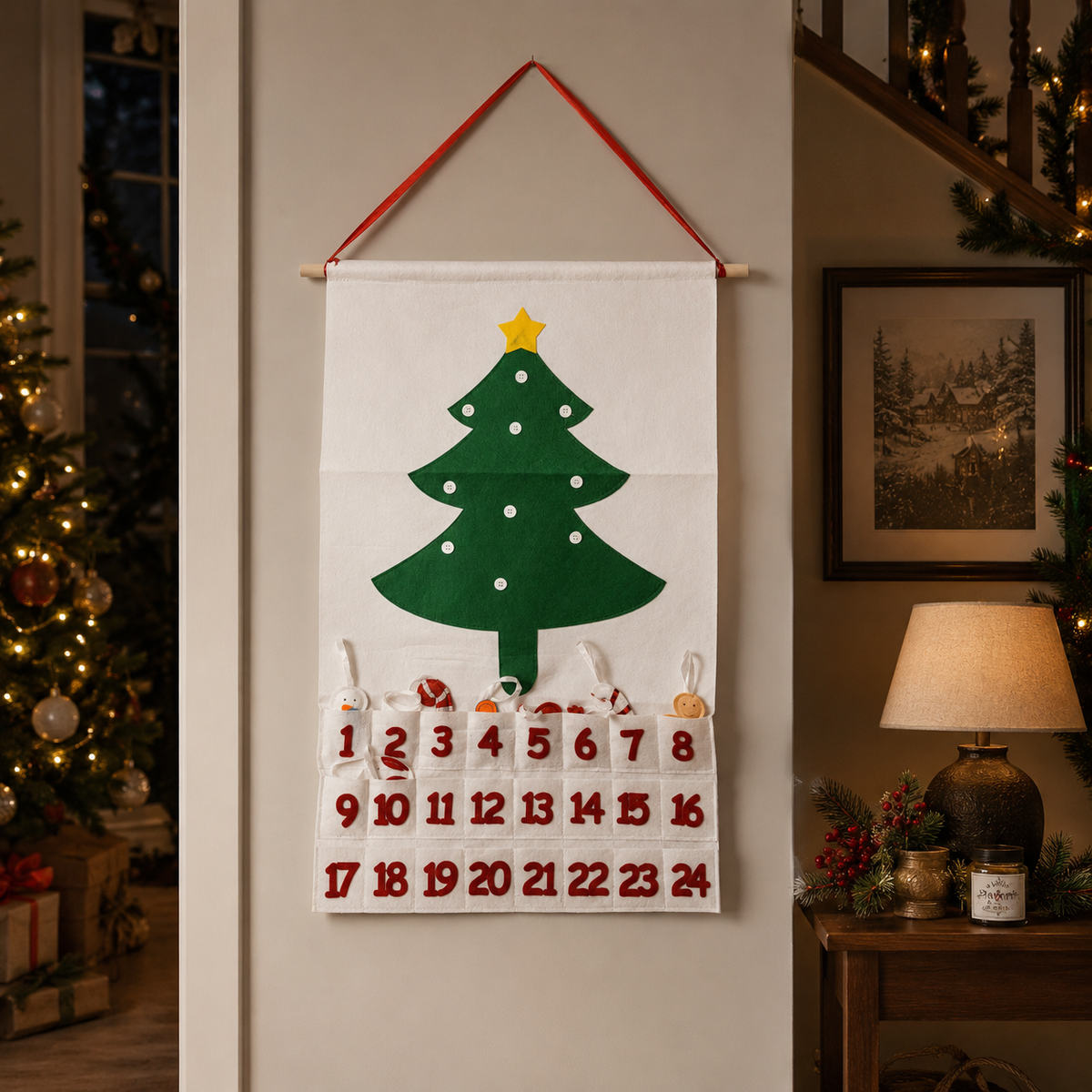 Reusable Felt Christmas Advent Calendar — Hanging Tree Countdown