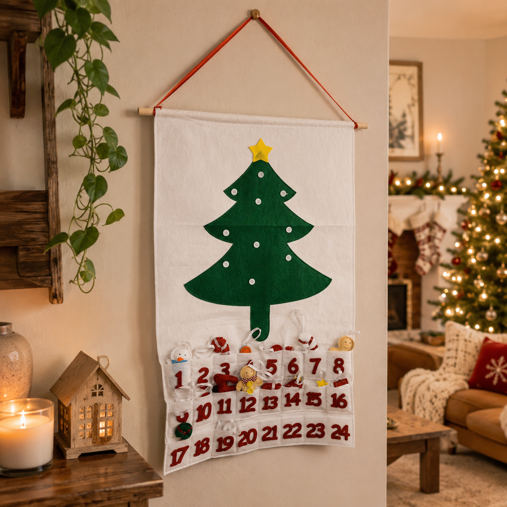 Reusable Felt Christmas Advent Calendar — Hanging Tree Countdown