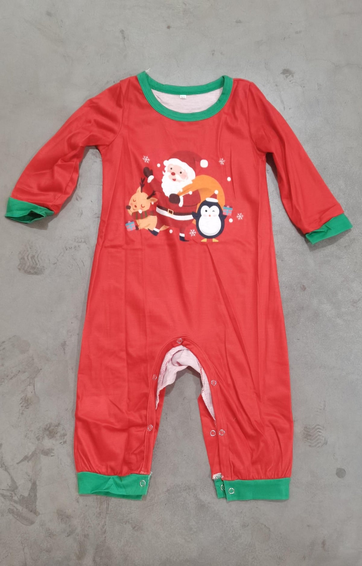 Matching Family Christmas Pajamas — Red Cartoon Print
