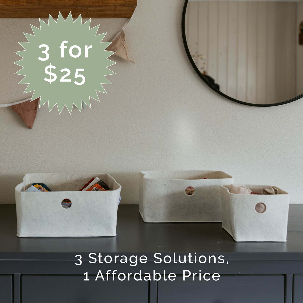 Felt Drawer Organizers — 3-Piece Set