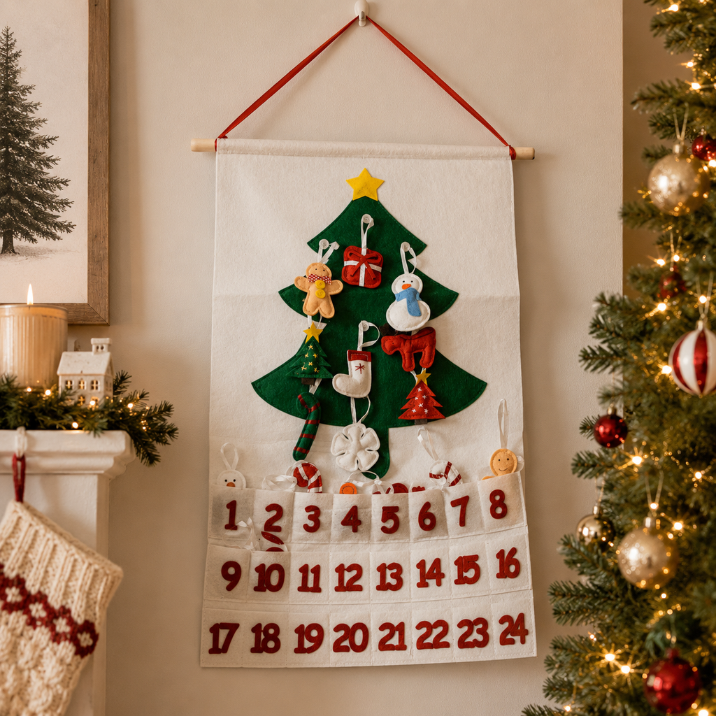 Reusable Felt Christmas Advent Calendar — Hanging Tree Countdown