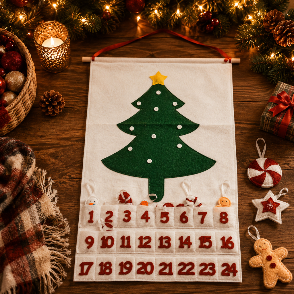 Reusable Felt Christmas Advent Calendar — Hanging Tree Countdown