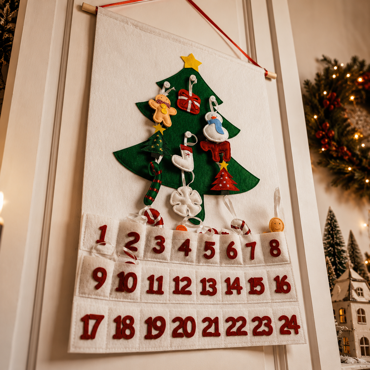 Reusable Felt Christmas Advent Calendar — Hanging Tree Countdown