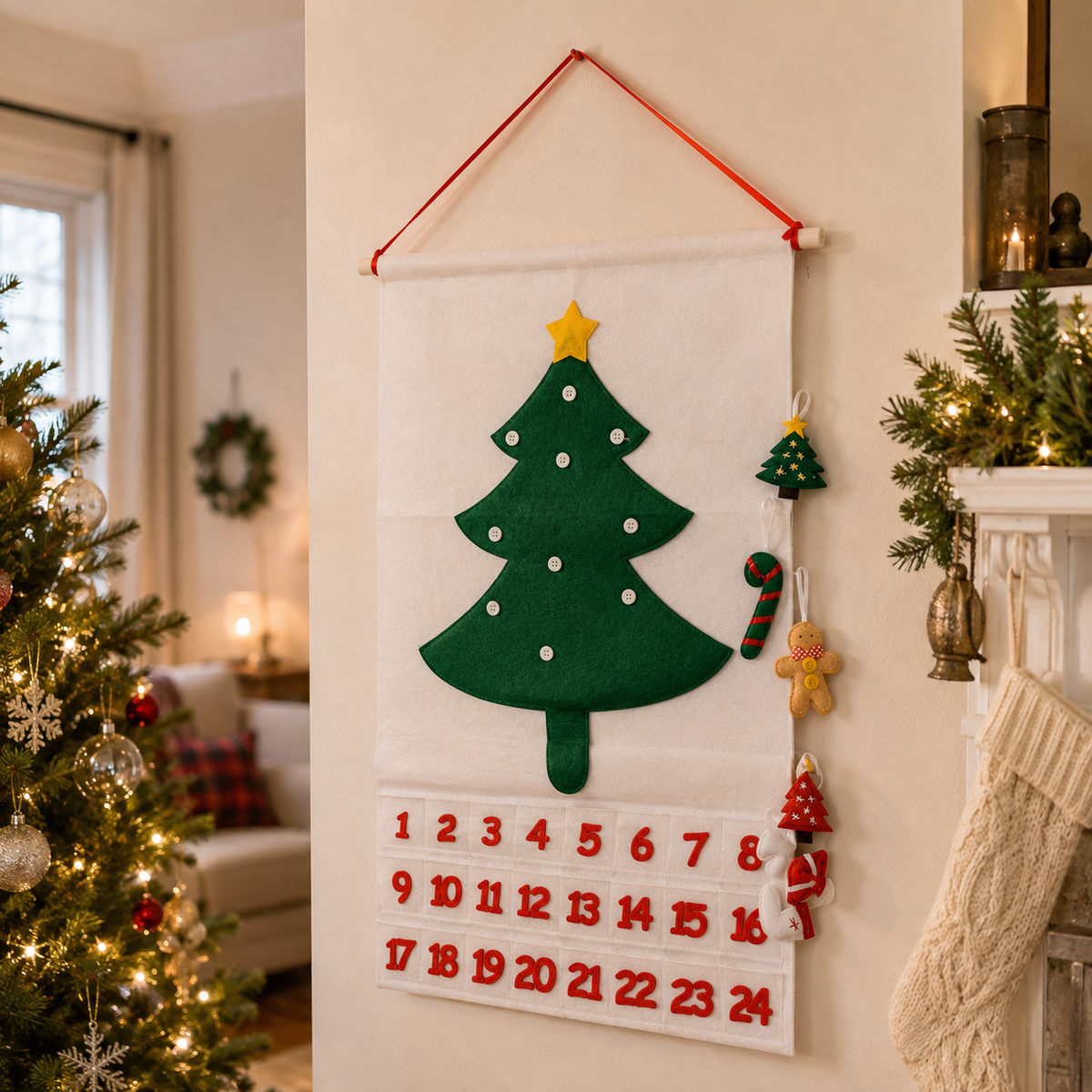 Reusable Felt Christmas Advent Calendar — Hanging Tree Countdown