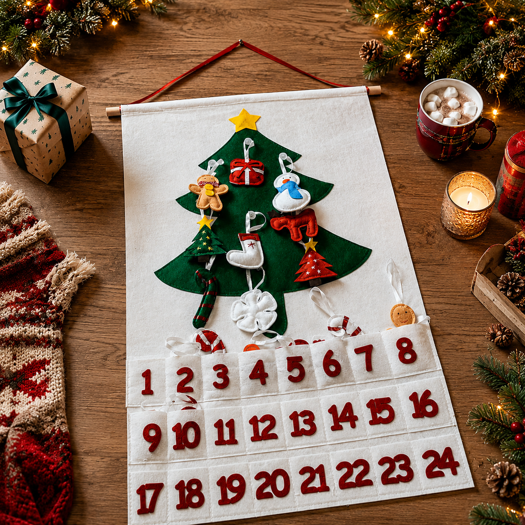 Reusable Felt Christmas Advent Calendar — Hanging Tree Countdown