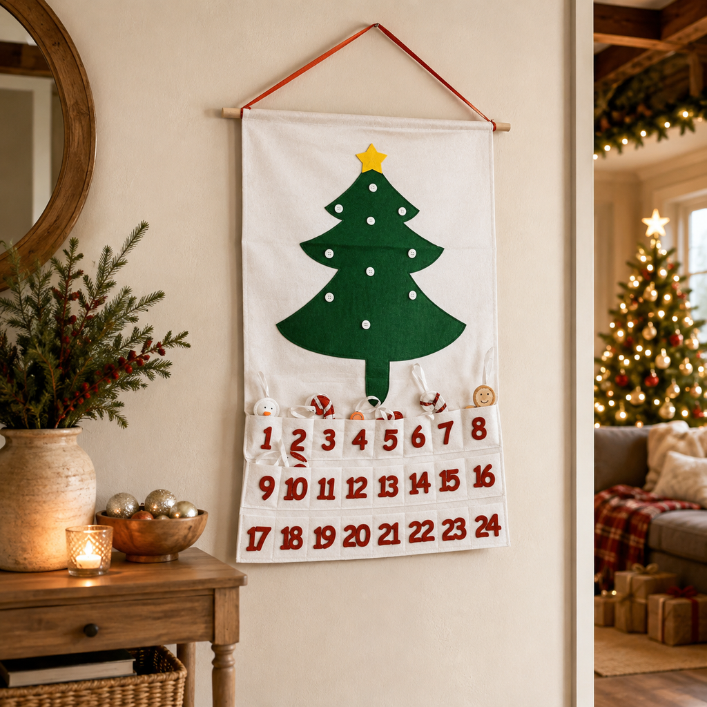 Reusable Felt Christmas Advent Calendar — Hanging Tree Countdown