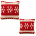 Red Snowflake Christmas Pillow Covers — Set of 2