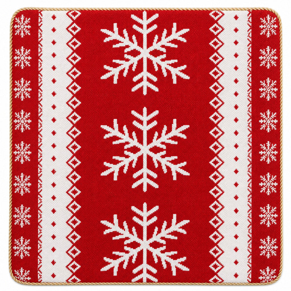 Red Snowflake Christmas Pillow Covers — Set of 2