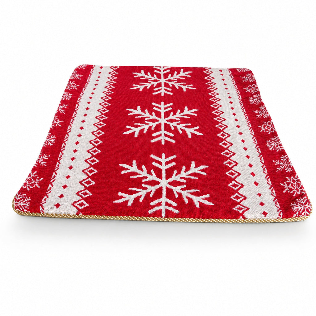 Red Snowflake Christmas Pillow Covers — Set of 2