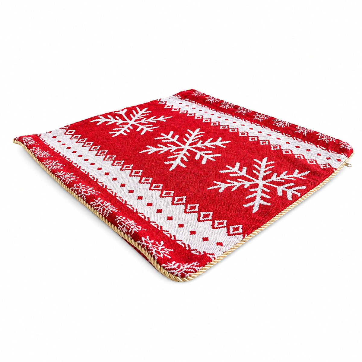Red Snowflake Christmas Pillow Covers — Set of 2