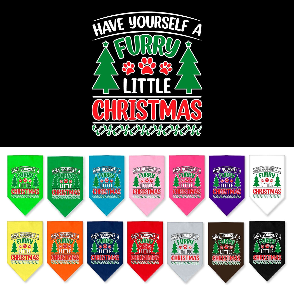Furry Little Christmas Dog Bandana