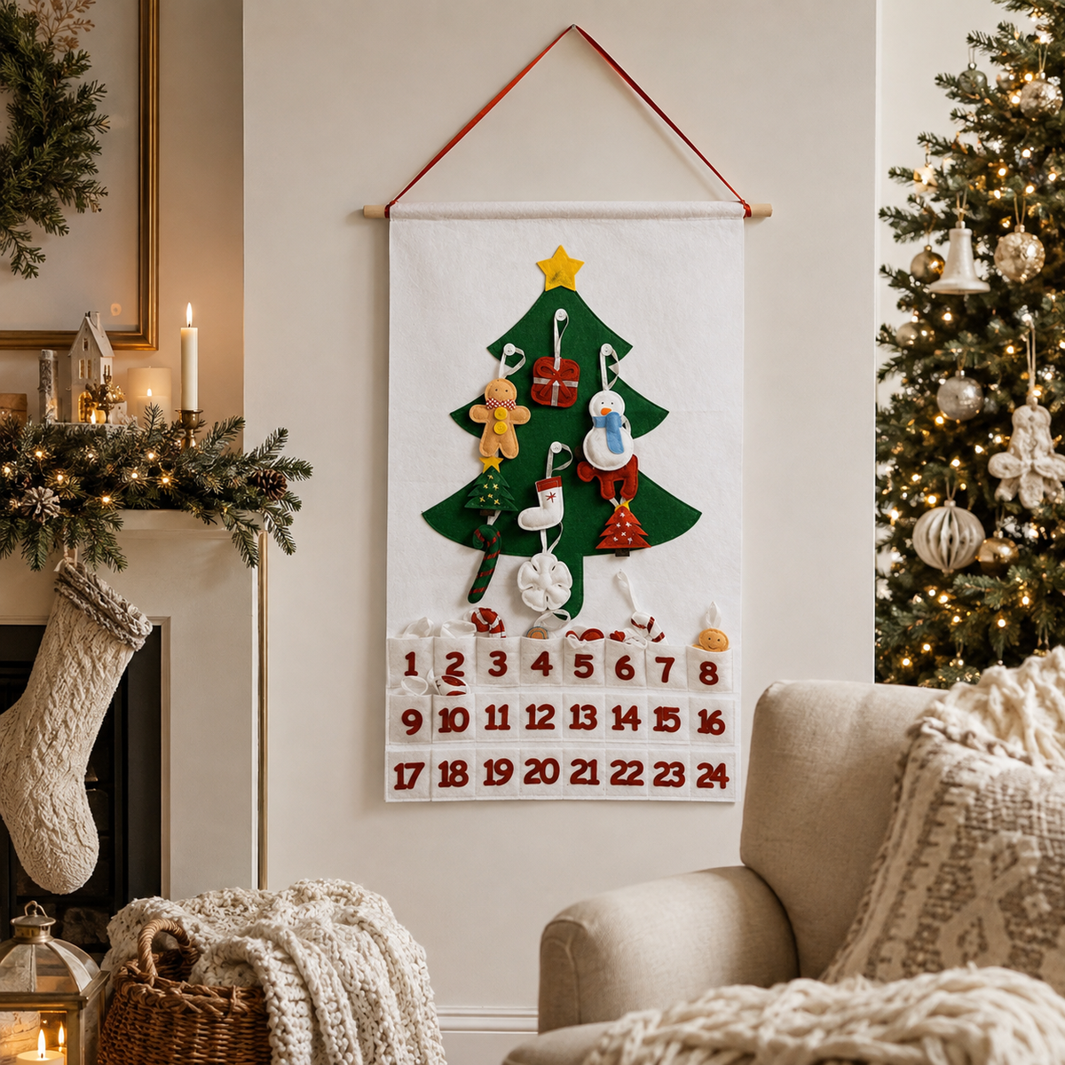 Reusable Felt Christmas Advent Calendar — Hanging Tree Countdown