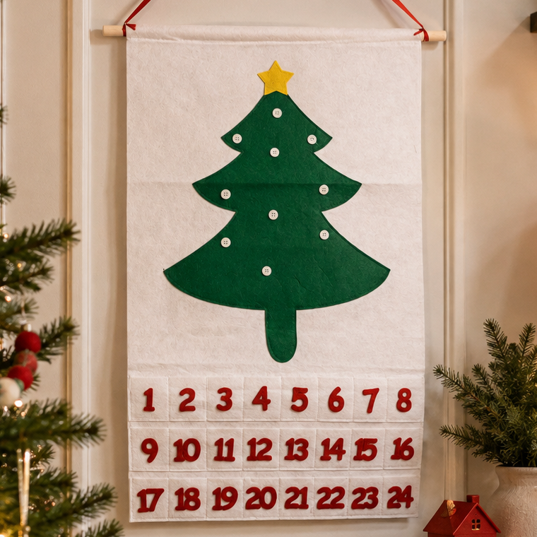 Reusable Felt Christmas Advent Calendar — Hanging Tree Countdown