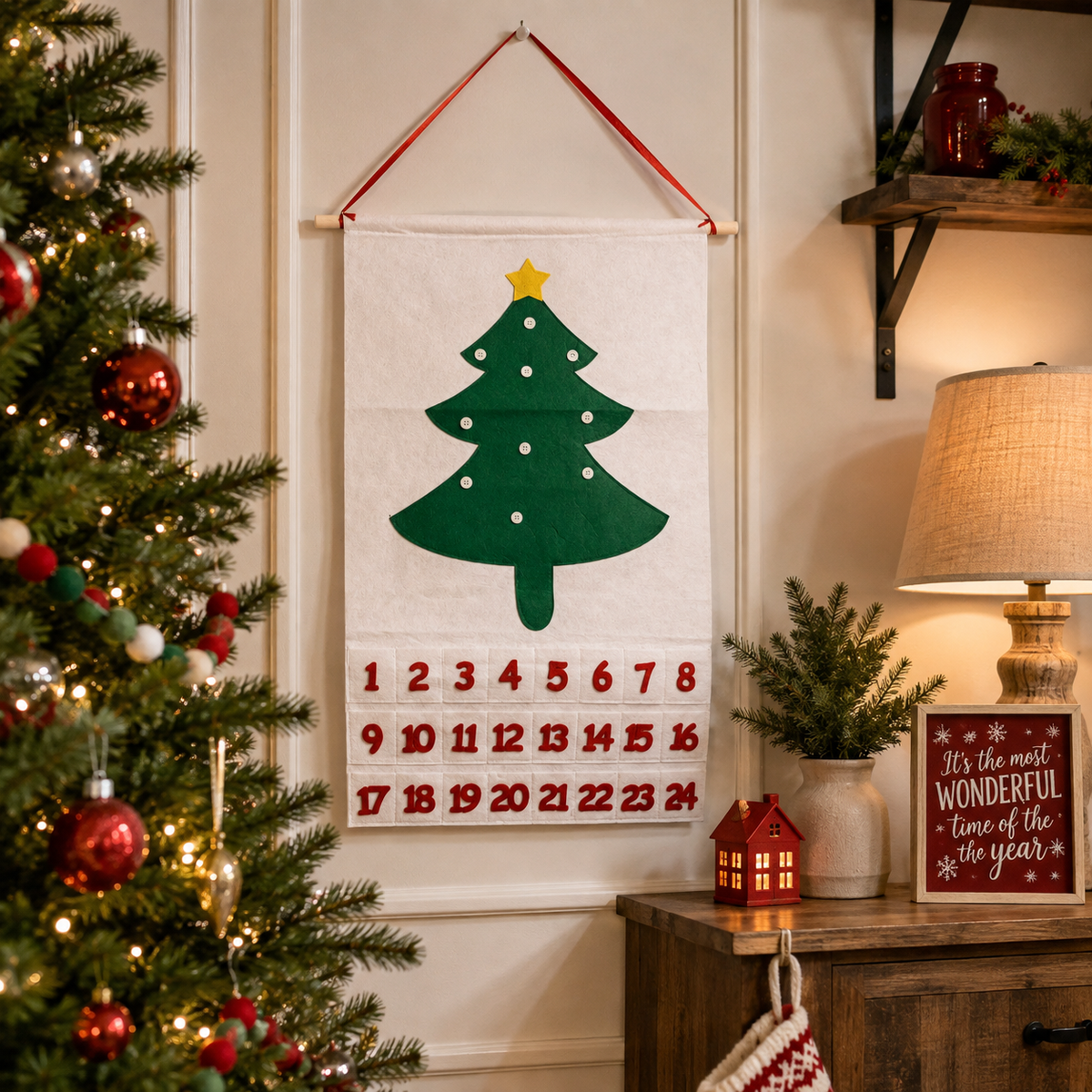 Reusable Felt Christmas Advent Calendar — Hanging Tree Countdown