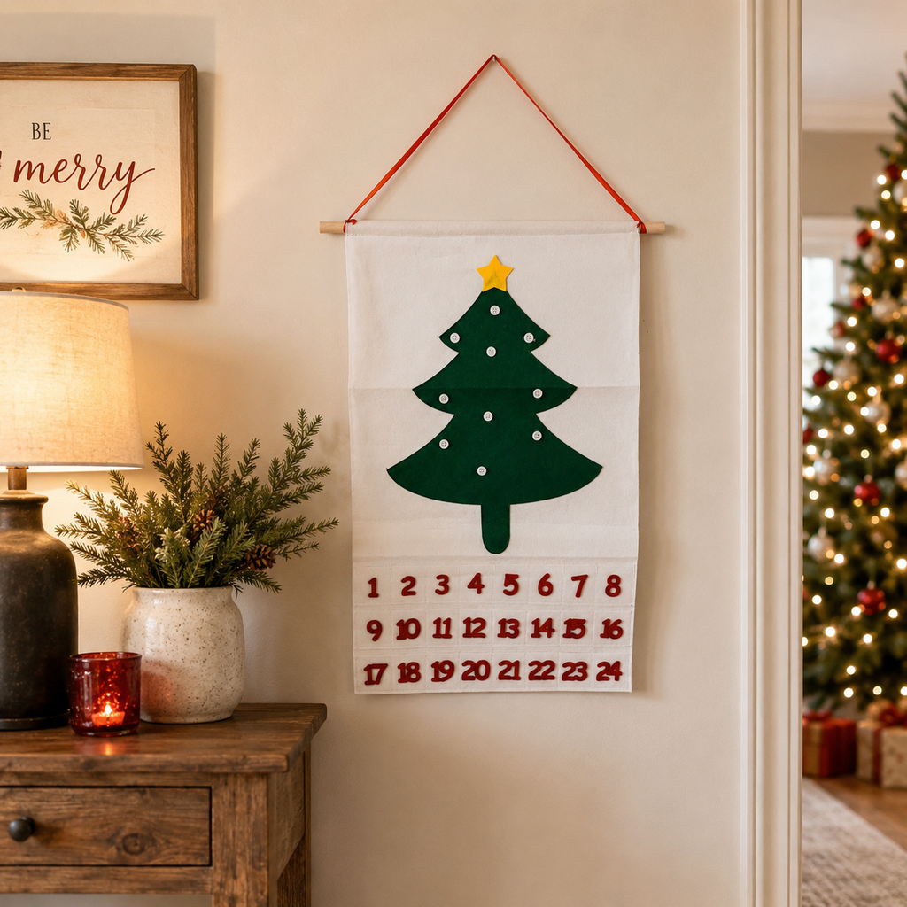 Reusable Felt Christmas Advent Calendar — Hanging Tree Countdown