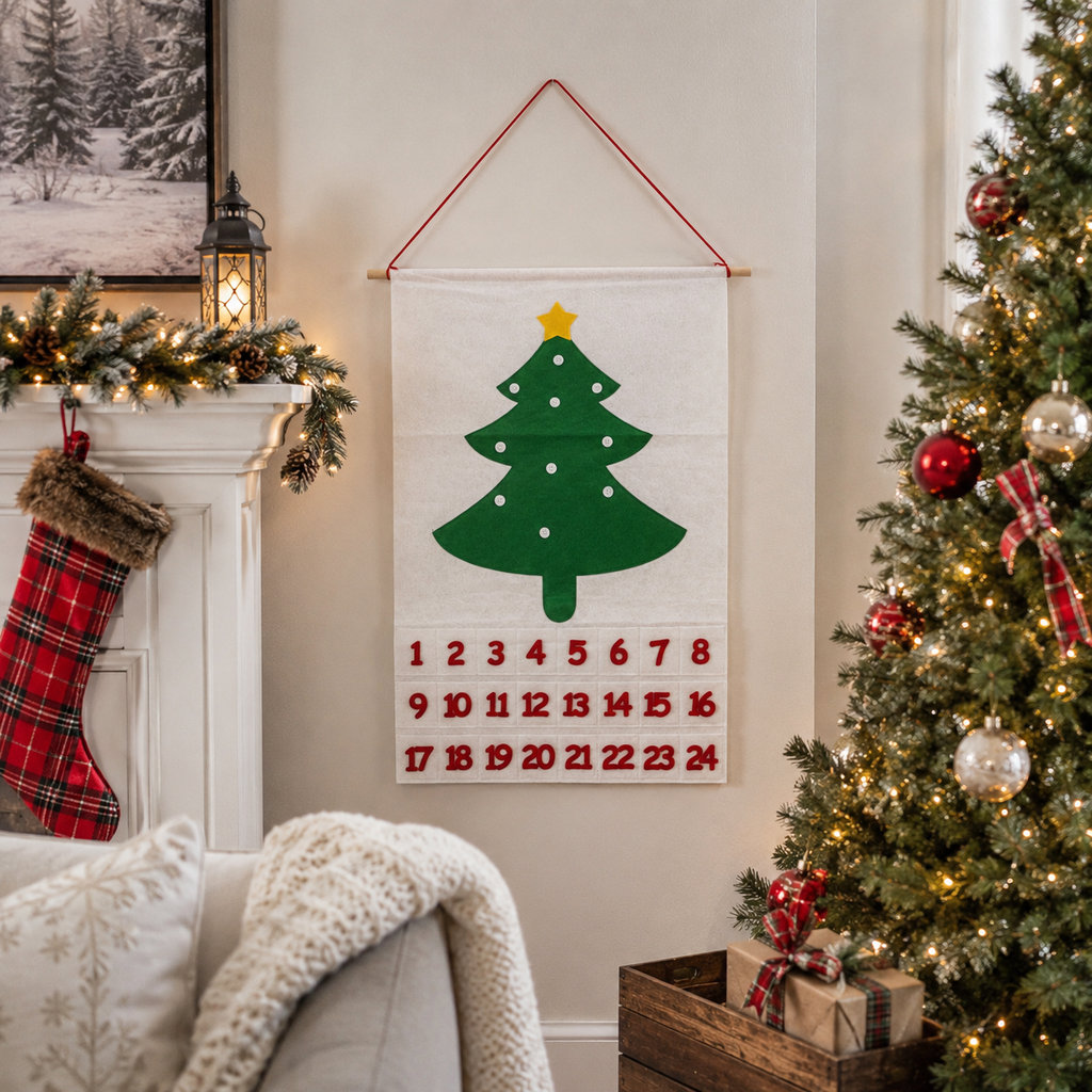 Reusable Felt Christmas Advent Calendar — Hanging Tree Countdown