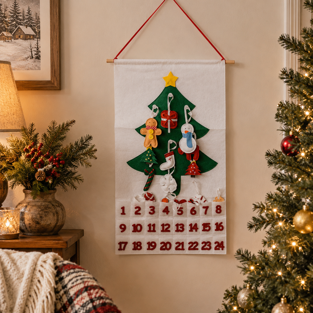 Reusable Felt Christmas Advent Calendar — Hanging Tree Countdown