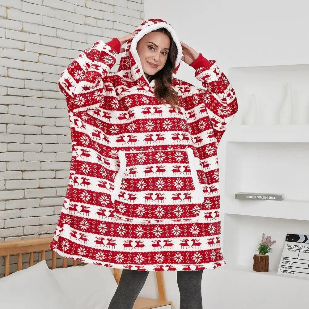 Oversized Sherpa Wearable Blanket Hoodie — Cozy Holiday Gift