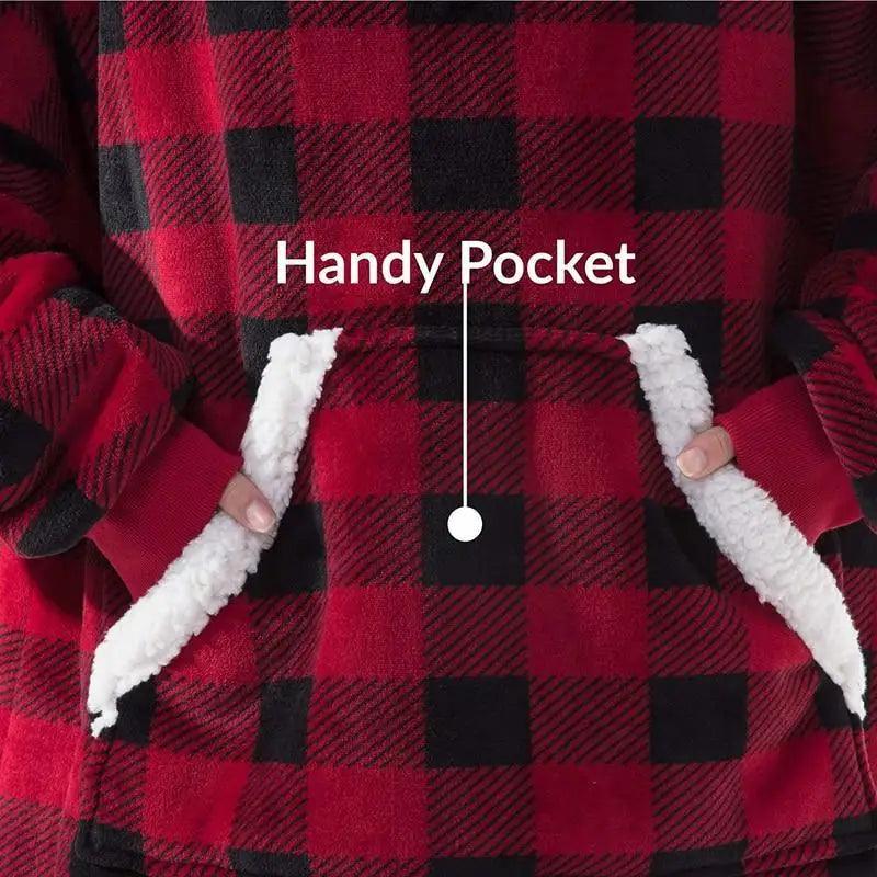 Oversized Sherpa Wearable Blanket Hoodie — Cozy Holiday Gift