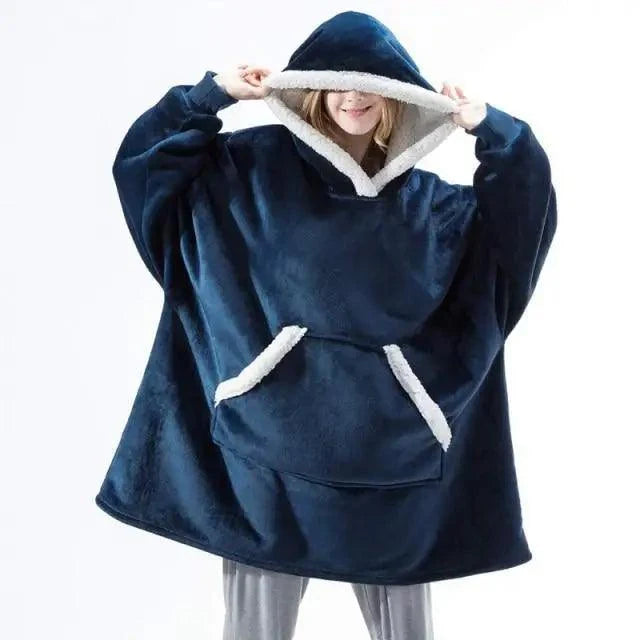 Oversized Sherpa Wearable Blanket Hoodie — Cozy Holiday Gift