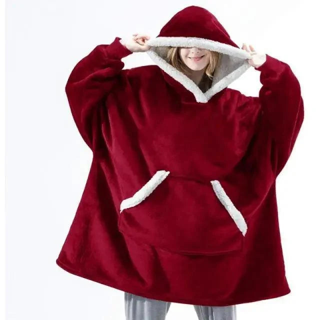 Oversized Sherpa Wearable Blanket Hoodie — Cozy Holiday Gift