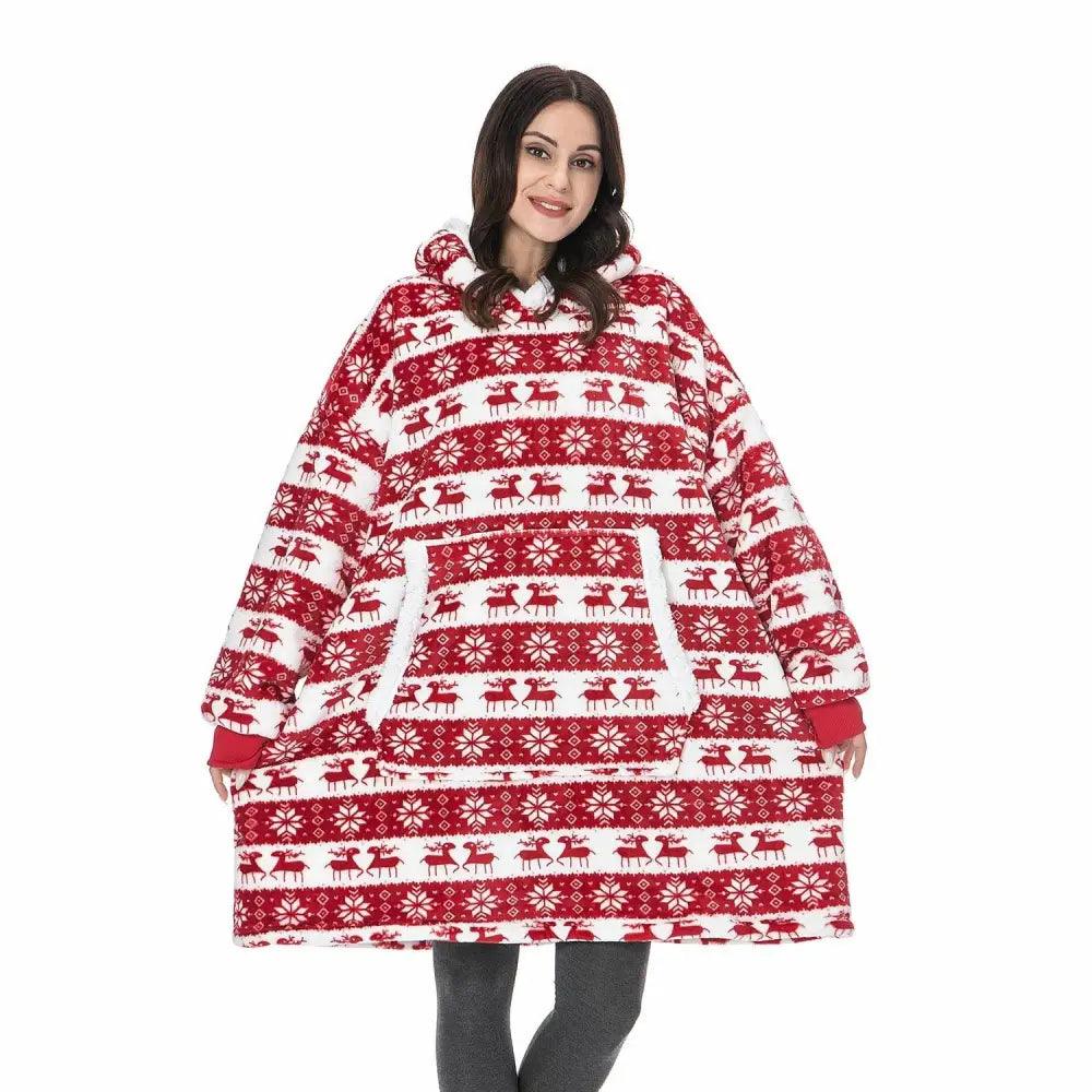 Oversized Sherpa Wearable Blanket Hoodie — Cozy Holiday Gift