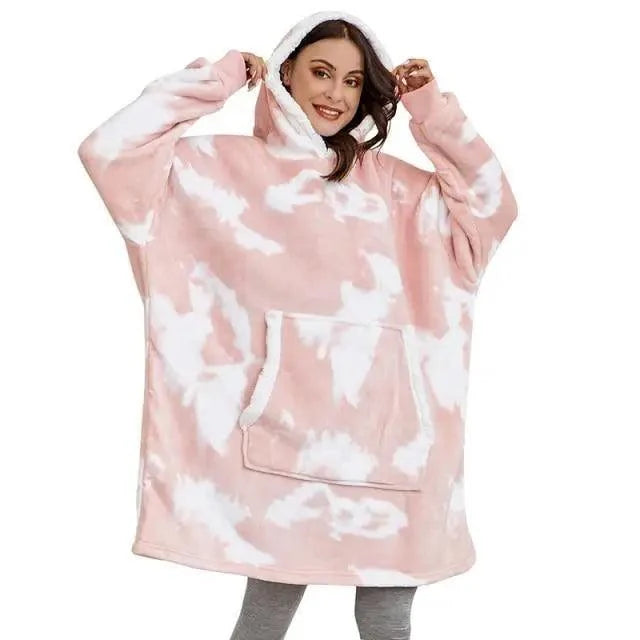 Oversized Sherpa Wearable Blanket Hoodie — Cozy Holiday Gift