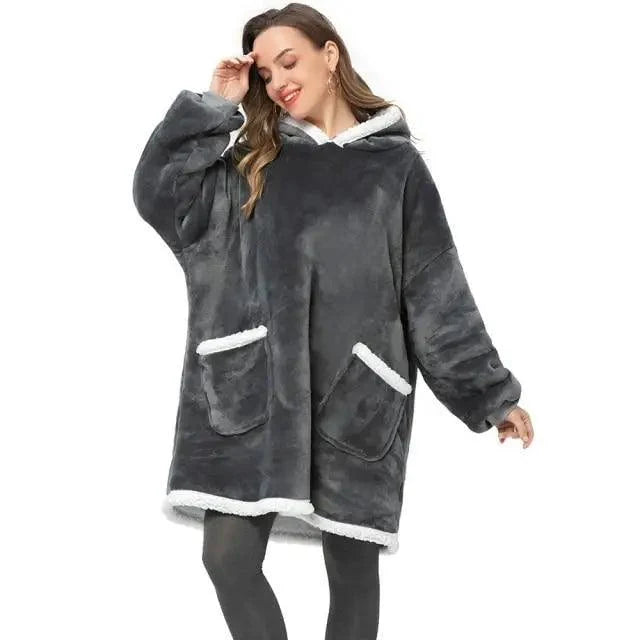 Oversized Sherpa Wearable Blanket Hoodie — Cozy Holiday Gift