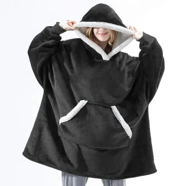 Oversized Sherpa Wearable Blanket Hoodie — Cozy Holiday Gift