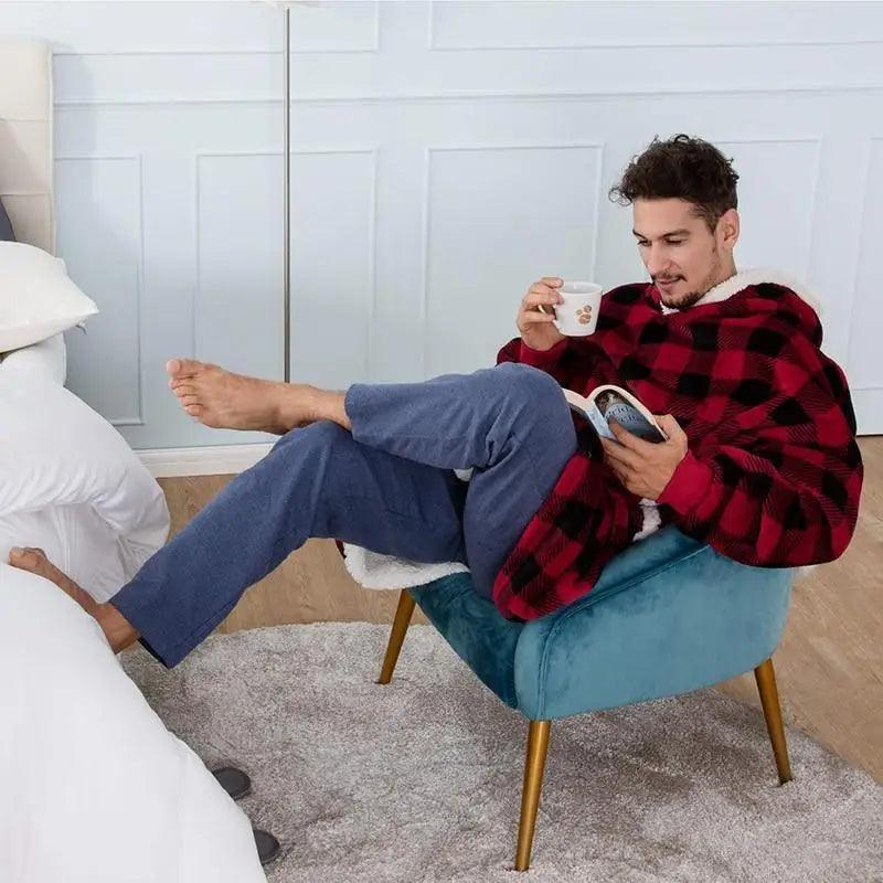 Oversized Sherpa Wearable Blanket Hoodie — Cozy Holiday Gift