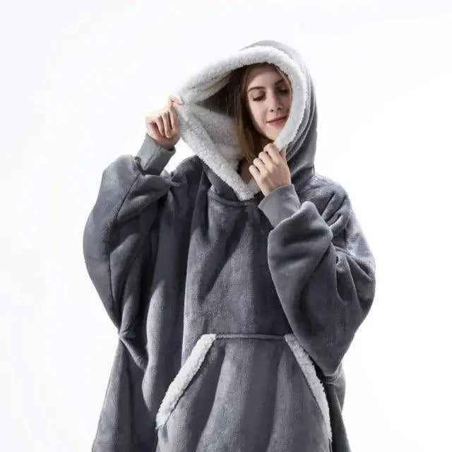 Oversized Sherpa Wearable Blanket Hoodie — Cozy Holiday Gift