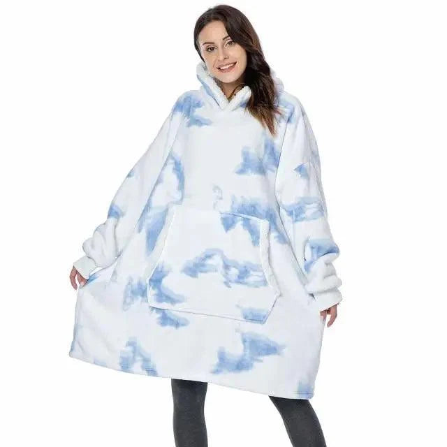 Oversized Sherpa Wearable Blanket Hoodie — Cozy Holiday Gift