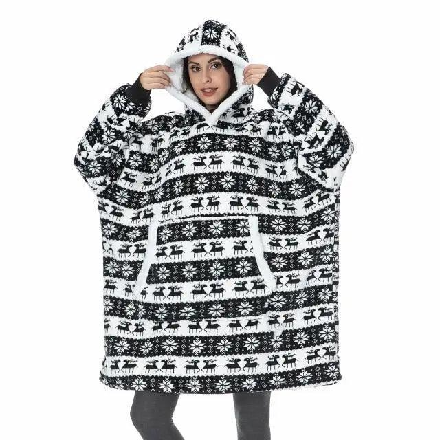 Oversized Sherpa Wearable Blanket Hoodie — Cozy Holiday Gift
