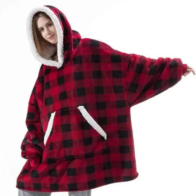 Oversized Sherpa Wearable Blanket Hoodie — Cozy Holiday Gift
