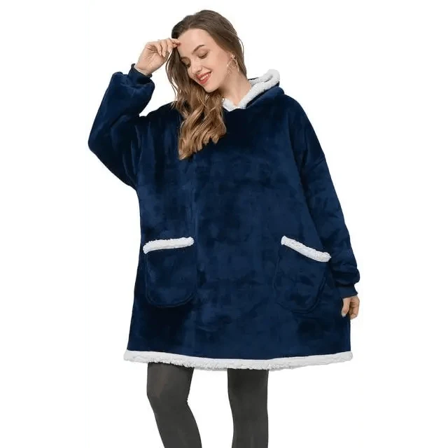 Oversized Sherpa Wearable Blanket Hoodie — Cozy Holiday Gift