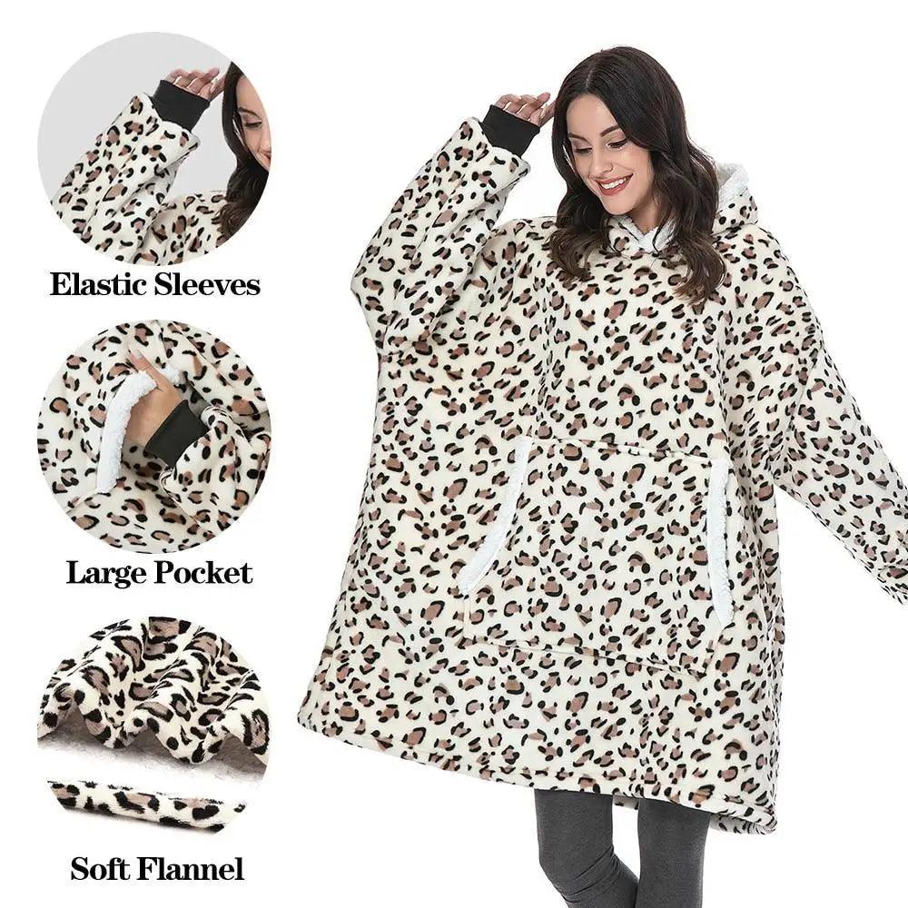 Oversized Sherpa Wearable Blanket Hoodie — Cozy Holiday Gift