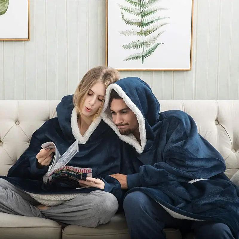Oversized Sherpa Wearable Blanket Hoodie — Cozy Holiday Gift