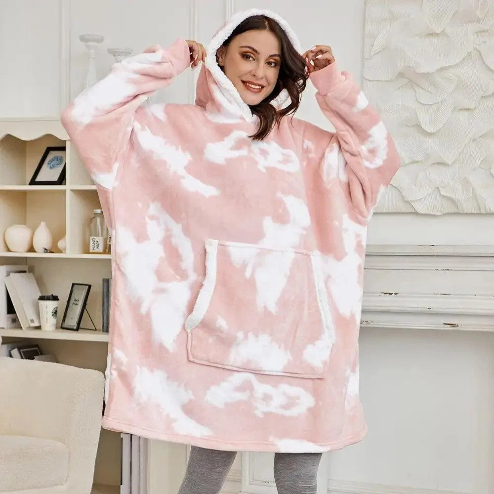 Oversized Sherpa Wearable Blanket Hoodie — Cozy Holiday Gift