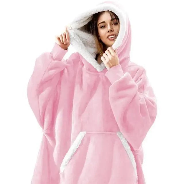 Oversized Sherpa Wearable Blanket Hoodie — Cozy Holiday Gift