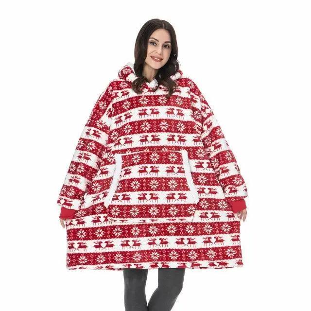 Oversized Sherpa Wearable Blanket Hoodie — Cozy Holiday Gift