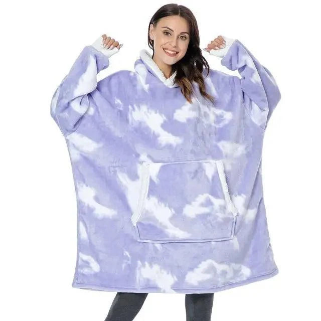 Oversized Sherpa Wearable Blanket Hoodie — Cozy Holiday Gift