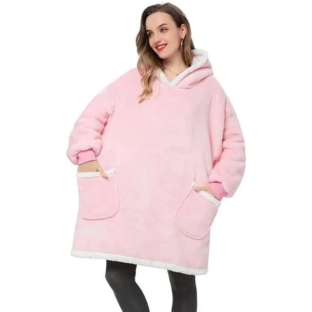 Oversized Sherpa Wearable Blanket Hoodie — Cozy Holiday Gift